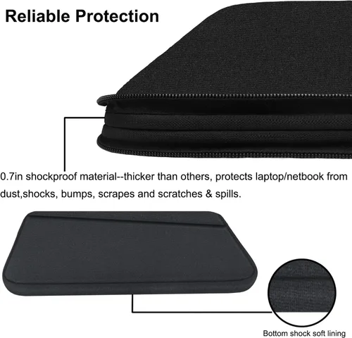 Miniatura 4 de Funda para laptop de 15.6 pulgadas, bolsa protectora para computadora con bolsillo frontal, maletín delgado para 15-16 pulgadas HP, Dell, Lenovo