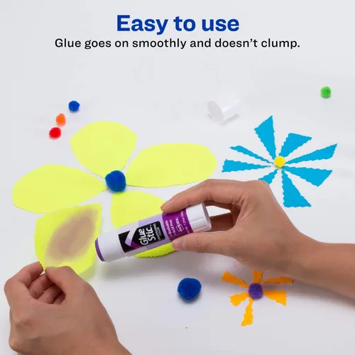 Miniatura 4 de Avery barra de pegamento desaparecible color púrpura, 1.27 oz., lavable, no tóxico, adhesivo permanente, 1 barra de pegamento (00221)