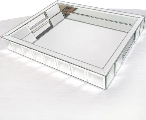 Wocred Bandeja de perfume, bandeja de tocador súper hermosa con asas, organizador de joyas, bandeja decorativa para tocador, mesa de café, otomana