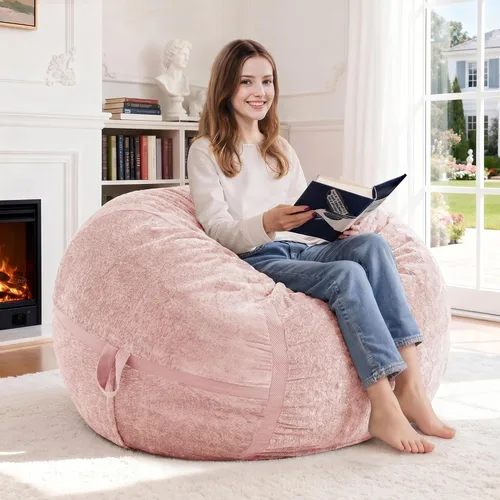 Miniatura 27 de Homguava Puf gigante de 2 pies para adultos con relleno de espuma viscoelástica, puf con funda de piel sintética suave, cómoda puf para sala