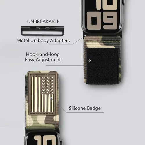 Miniatura 2 de Tefeca Serie Fortitude USA Band Ultra Ancho Compatible con Apple Watch Ultra 2/Ultra 49mm, Serie 10 46mm, Serie 9/8/7 45mm, SE2/SE/6/5/4 44mm