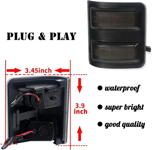 Miniatura 3 de Luz de marcador LED para espejo de 2008-2016 Ford F250 F350 F450 Super Duty, luz de señal de giro ámbar, lente ámbar