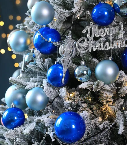 Miniatura 13 de AMS Esferas de Navidad de 2.36 pulgadas/60mm, 34 unidades, adornos grandes, decoraciones para fiestas, inastillables, colgantes festivos para Negro