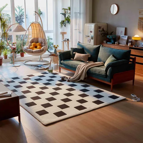 Alfombra con calefacción, alfombras calefactables eléctricas, estilo europeo, con termostato ajustable y temporizador, para el hogar, sala de estar,