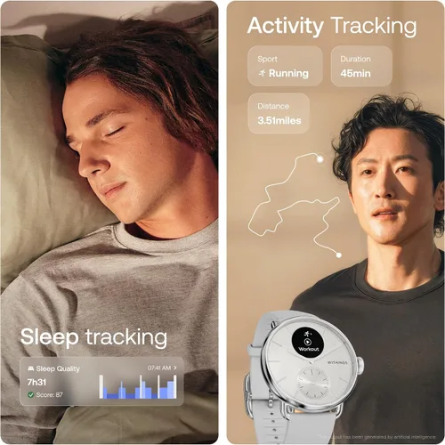 Miniatura 5 de WITHINGS ScanWatch 2 - Hybrid Smart Watch, Heart Rate Monitoring, Fitness Tracker, Cycle Tracker, Sleep Monitoring, GPS Tracker, 30-Day Battery