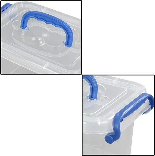 Miniatura 3 de Mini contenedor de plástico de 2 L, caja de almacenamiento transparente, juego de 6