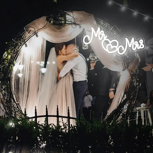 Miniatura 5 de Letrero de neón para decoración de pared, letreros de boda de neón para recepción, letrero de Mr and Mrs para decoraciones de boda, letrero de neón