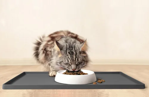 Miniatura 7 de CatGuru Tapete de Comida para Gatos, Tapetes de Alimentación Pequeños y Grandes, Mantel Individual de Silicona 100% Impermeable para Mascotas