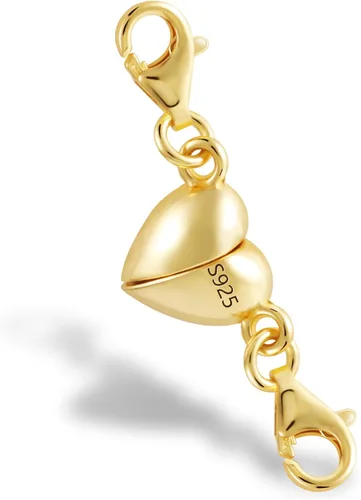 Miniatura 10 de Collar magnético de corazón de oro de 14 quilates, cierres y cierres de plata de ley 925, cierre de langosta doble, cierres magnéticos de joyería