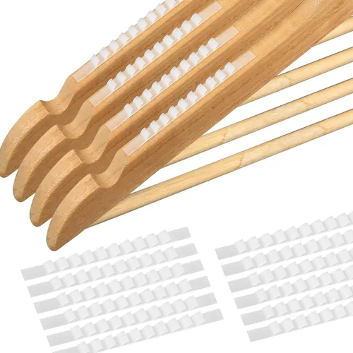 Miniatura 8 de Framendino, Paquete de 200 tiras antideslizantes de goma adhesiva para perchas de madera, ropa transparente