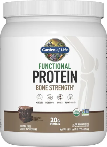 Garden of Life Proteína vegana orgánica en polvo, 0.71 onzas de proteína vegetal con calcio, D3, K2 MK-7 y magnesio para fortaleza ósea, prebióticos