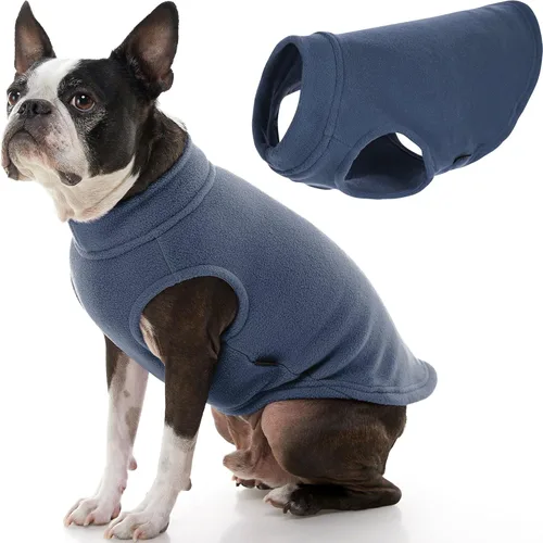 Miniatura 46 de Gooby - Chaleco de Vellón Elástico, Chaleco de Vellón Tipo Pullover Chaqueta Suéter para Perros, Azul Argyle, Extra Pequeño