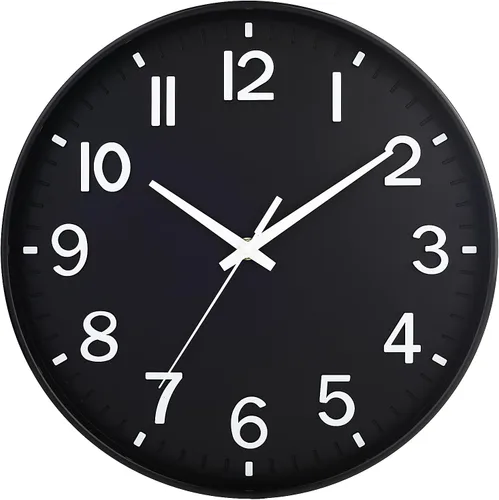 Miniatura 18 de HZDHCLH Reloj de pared de cuarzo moderno, funciona con pilas, 12 pulgadas, silencioso, sin tictac, números 3D, reloj redondo para pared, reloj