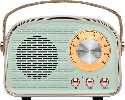 Altavoces Retro Bluetooth, Altavoz Vintage Inalámbrico, Altavoz Bluetooth Portátil Inalámbrico para Exteriores Soporta Emparejamiento Cian