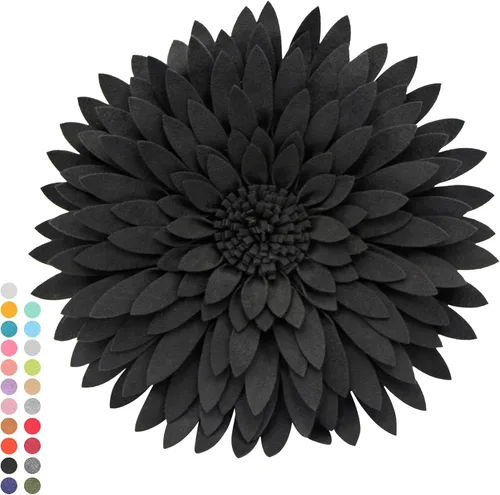 Miniatura 12 de Almohada decorativa 3D de flores de margarita, manta de girasol de 14.5 x 13 pulgadas, decoración redonda para el hogar para sofá y cama