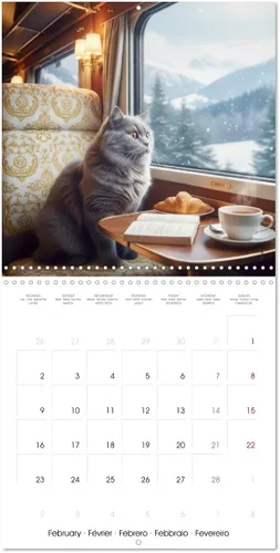 Miniatura 5 de Le duc gris en voyage (Calendrier mural carré 2026 11.8 x 23.6 in (ouvert)) Calendrier double with une page pour vos prises de notes