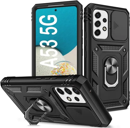 Miniatura 79 de PASNEW Funda para Samsung Galaxy A54, Soporte Metálico y Cubierta Deslizante para Cámara, Militar Multicapa Resistente de Cuerpo Completo a Prueba