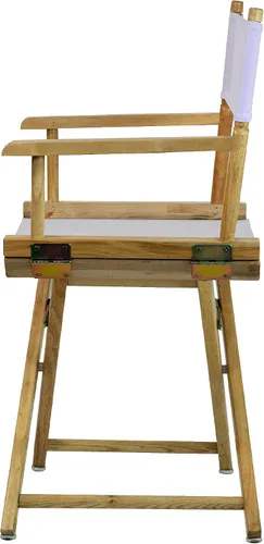 Miniatura 4 de Casual Home - Silla de director de 18.0 in, marco natural con lona blanco