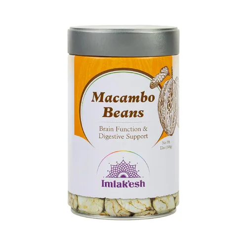 Imlak'esh Organics, Macambo Frijoles (tarro de vidrio de 14 onzas), súper nueces para refrigerios, keto, paleo, regenerativo, reliquia, fibra,
