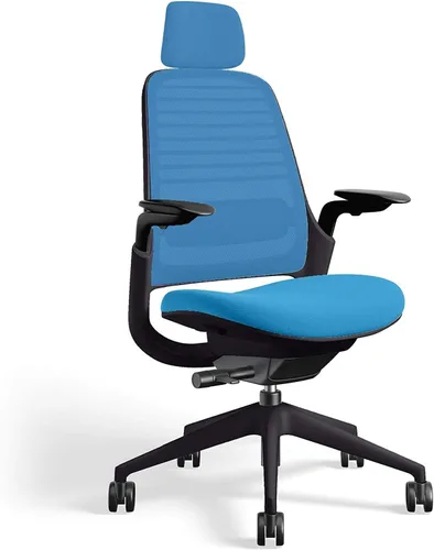 Miniatura 6 de Steelcase Silla de oficina serie 1 con reposacabezas, marco de grafito, regaliz Cogent Connect