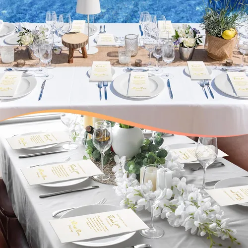 Miniatura 6 de Yeaqee Paquete de 100 servilletas de boda, 2 capas de Mr & Mrs para cena, servilletas doradas para recepción, toallas decorativas desechables