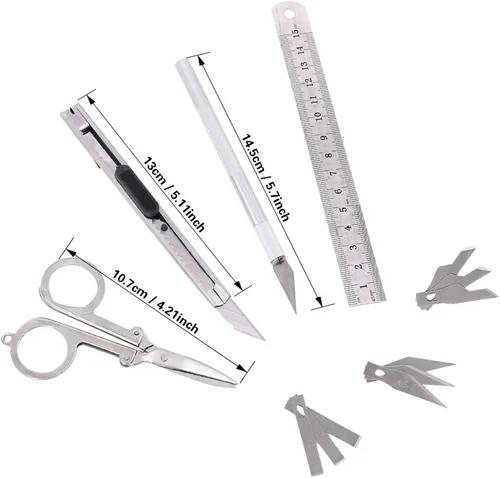Miniatura 4 de Swpeet Kit profesional de 43 piezas compatible con Gundam Modeler Herramientas básicas, kit compatible con Gundam Modelo Kit de herramientas