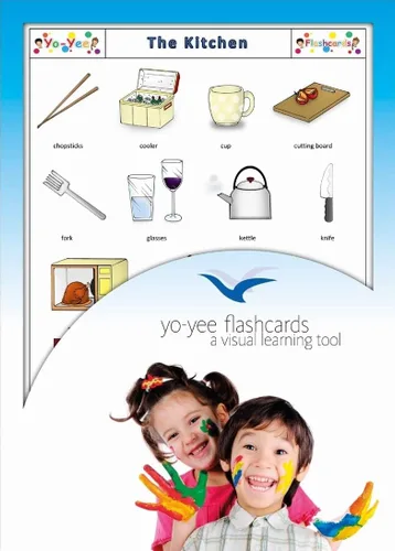 Utensilios de cocina Tarjetas Flash en inglés – Tarjetas de vocabulario Picture para el aprendizaje de idiomas – perfecto para niños, niños, niños y