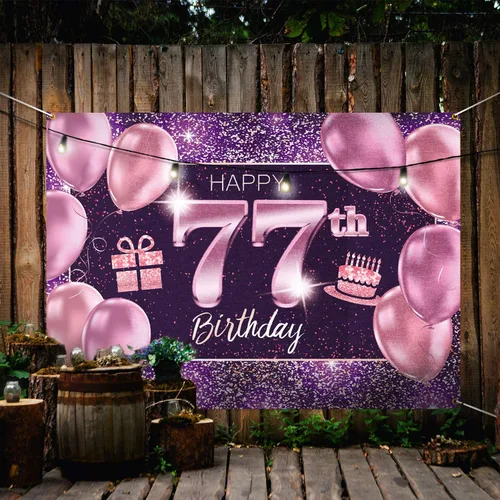 Miniatura 6 de pancarta grande rosa con texto en inglés “Happy Birthday