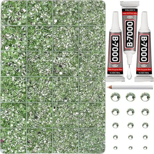 Miniatura 15 de 31000 piezas de diamantes de imitación para hacer brillar, kit de 3 mm de diamantes de imitación con parte trasera plana para manualidades, ropa