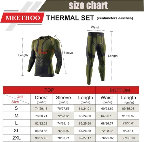Miniatura 2 de MeetHoo Conjunto de ropa interior térmica para hombre, ropa de invierno para hombre, capa base de capa base larga