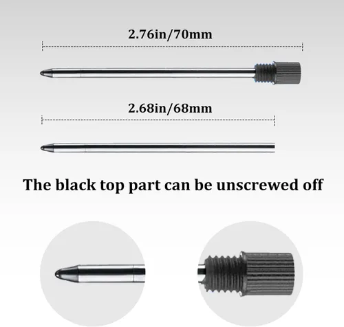 Miniatura 2 de Recambios de tinta negra (10 unidades), repuestos de bolígrafo reemplazables, repuestos de bolígrafos de 2.75 pulgadas (2.756 in), puntas medianas