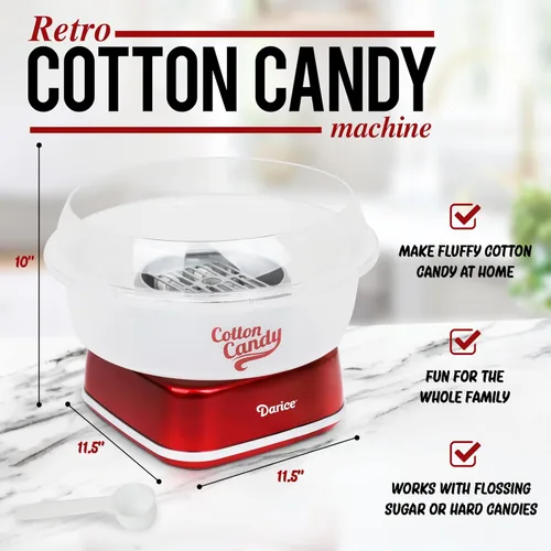 Miniatura 2 de Darice Máquina de algodón de azúcar – Retro Cotton Candy Maker – Máquina para hacer dulces caseros – Ideal para cumpleaños, fiestas, reuniones