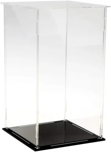 Miniatura 4 de LANSCOERY Vitrina de Acrílico, Caja de Exhibición Ensamblable para Coleccionables, con Diseño a Prueba de Polvo y Sin Costuras, 6x6x10 pulgadas Base