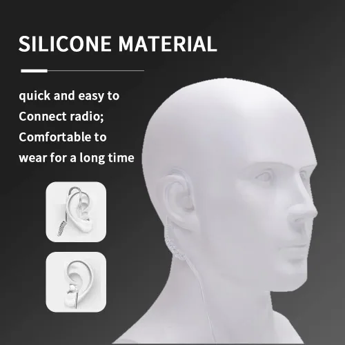 Miniatura 5 de Auricular de radio de 2 vías de 0.138 in/1 pin solo escucha auriculares de tubo acústico para altavoz remoto Mic Motorola Kenwood Walkie Talkie