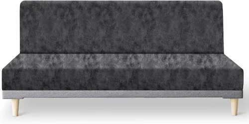 Miniatura 31 de molasofa - Funda elástica para futón de aspecto de cuero, cubierta para sofá sin brazos, protector de muebles con parte inferior elástica, funda