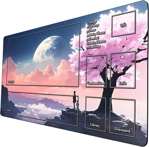 Miniatura 20 de Fantasy Black Lotus TCG - Tapete de juego de 24 x 14 pulgadas, tapete de juego para MTG DTCG CCG RPG Trading Card Game Mats superficie lisa juego