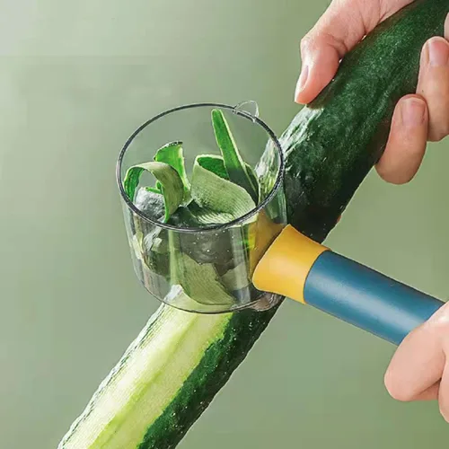 Miniatura 4 de Pelador de verduras con caja de almacenamiento, pelador de papas, pelador de almacenamiento, adecuado para zanahorias, papas, melones, gadgets, Verde