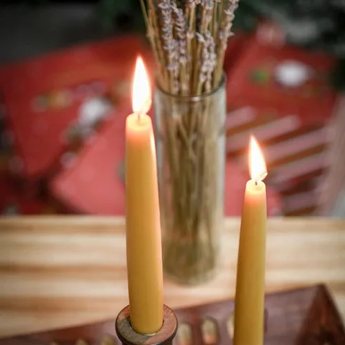 Miniatura 3 de DEYBBY - Velas cónicas de cera de abeja natural, sin humo y sin goteo, de larga duración, no tóxicas, 8 pulgadas, paquete de 6