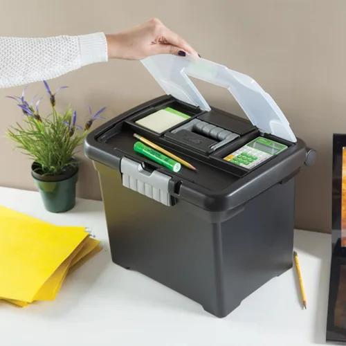 Miniatura 6 de Sterilite Organizador portátil con cerradura y asa y tapa transparente (paquete de 12)