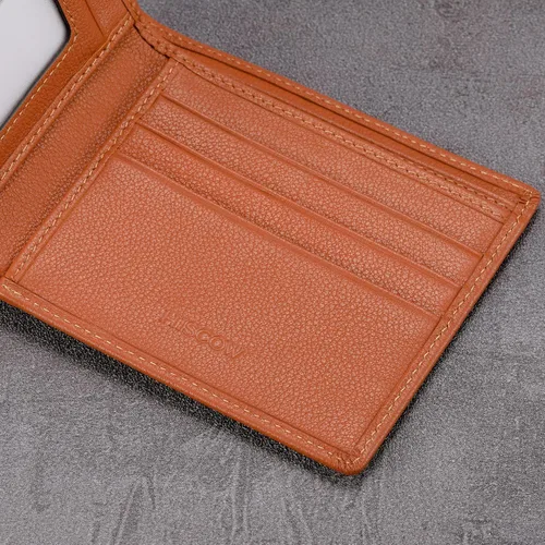 Miniatura 32 de HISCOW Billeteras plegables de cuero de grano completo para hombres, billetera minimalista delgada para hombre, regalos para papá, cumpleaños, día