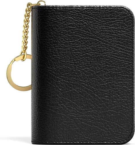 Miniatura 9 de Aiawoxc - Tarjetero para Tarjetas de Crédito para Mujer, Pequeño Organizador de Tarjetas de Negocios de Cuero Delgado con RFID, Cremallera
