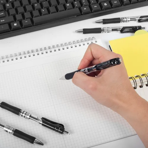 Miniatura 8 de Bolígrafos de gel, bolígrafos de gel retráctiles, escritura suave, gran capacidad, adecuados para trabajar o estudiar, paquete de 12, 0.028 in Negro
