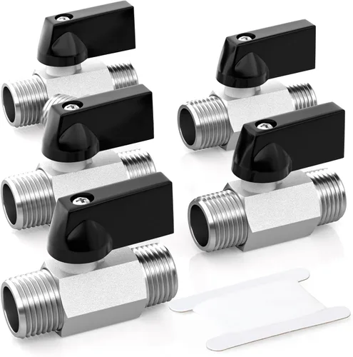 Miniatura 12 de GASHER 12PCS Mini Brass Ball Valve Shut Off Switch, 1/2 Inch Female x 1/2 Inch Female Thread Pipe Fitting