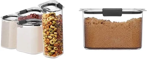 Miniatura 7 de Rubbermaid Brilliance - Contenedores de almacenamiento para despensa, 7.8 tazas y 12 tazas