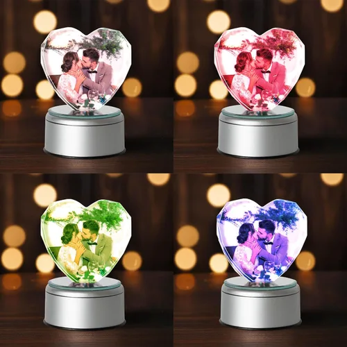 Miniatura 2 de Marco de fotos de cristal 3D personalizado, marco de fotos de cristal con impresión UV personalizado con tu propia foto, regalos personalizados