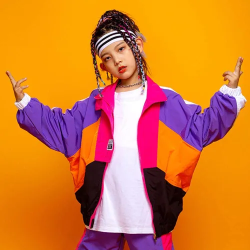 Miniatura 2 de LOLANTA Conjunto de pantalones deportivos para niñas con bloques de color y pantalones deportivos deportivos de hip hop y baile ropa de calle unisex