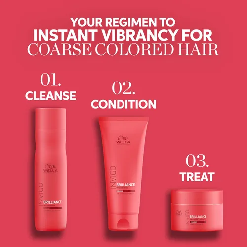 Miniatura 9 de Wella Professionals Invigo Brilliance Conditioner for Coarse Hair Intense Color Protection, Maintains Vibrancy, Salon Formula, Hair Detangler