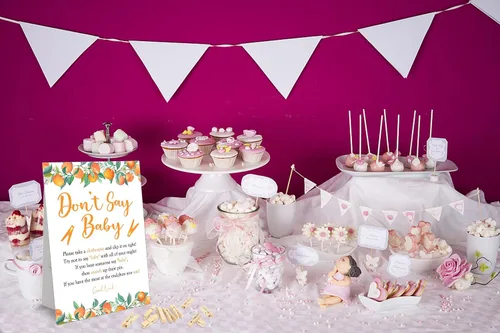 Miniatura 4 de Juego de pinzas para ropa de bebé, juego Little Cutie Baby Shower, un letrero de 8 x 11 y 50 mini pinzas naturales para la ropa, género neutro