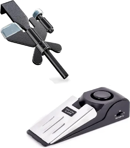Miniatura 9 de Paquete de 1 cerradura de puerta portátil ajustable, cerraduras de puerta de hotel para viajeros, prevención de entrada no autorizada, tapones
