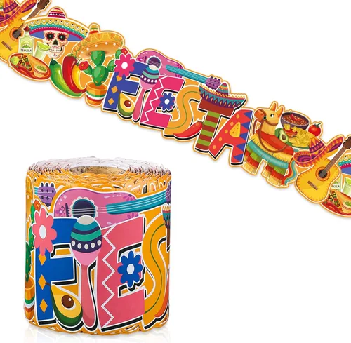 Panelee Let's Fiesta Border - Tablero de anuncios de 68.9 pies, con borde de mariposas, flores, abeja, espacio, inspirador, linda decoración para el